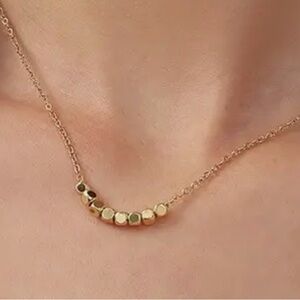 Gold Dainty Classic Cube Necklace (1205)